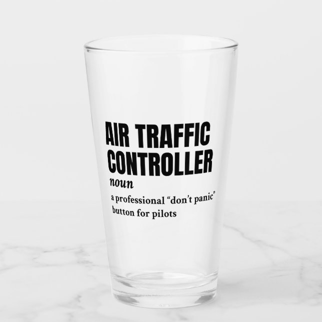 Air Traffic Controller – Control Tower Humour Glass (Front)