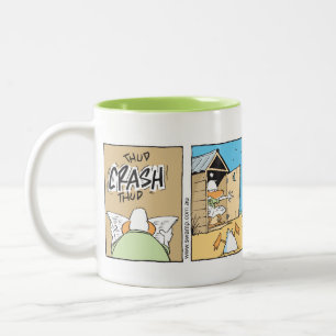 Air Traffic Controller Funny Toilet Cartoon Two-Tone Coffee Mug