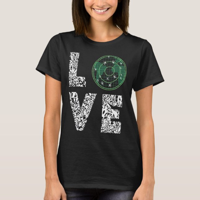 Air Traffic Controller Love Leopard Radar Flight C T-Shirt (Front)