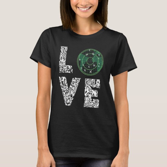 Air Traffic Controller Love Leopard Radar Flight C T-Shirt (Front)