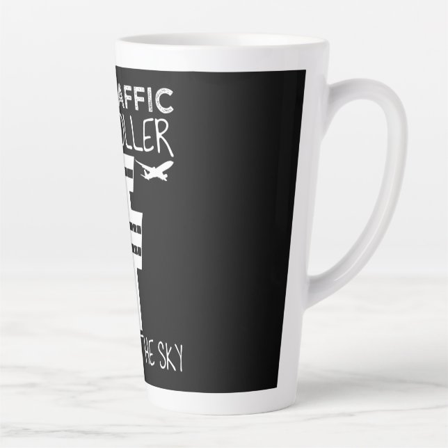 Air Traffic Controller Pun Joke Flight Control Latte Mug (Right)