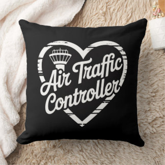 Air Traffic Controller Rainbow Heart  Cushion