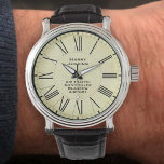 Air Traffic Controller Watch<br><div class="desc">A watch that is designed as a gift for recognizing an Air Traffic Controller's loyal service at an Airport. Add the name of the recipient as well as the company or organization. Gift for an air traffic controller. Parchment style background.</div>