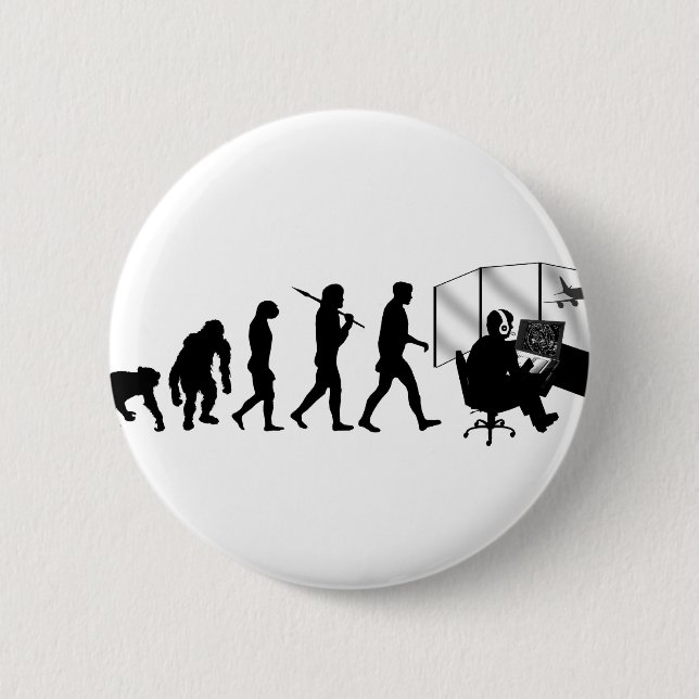Air traffic controllers gifts tower control 6 cm round badge (Front)