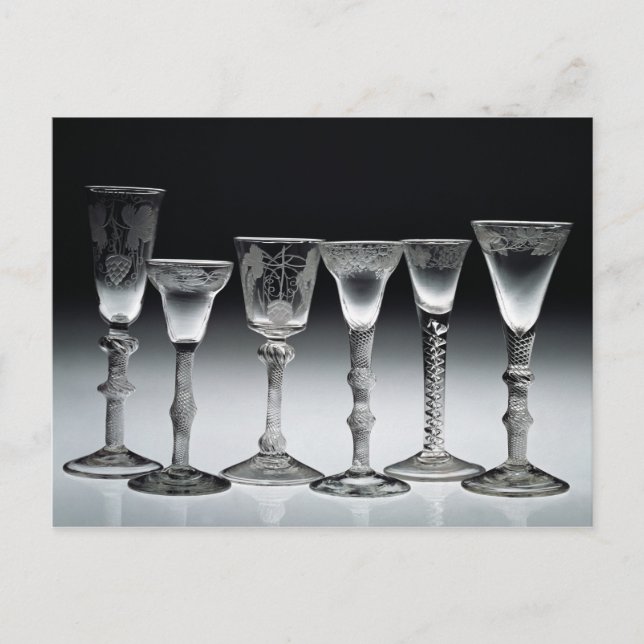 Air-twist glasses, 1750-60 postcard (Front)