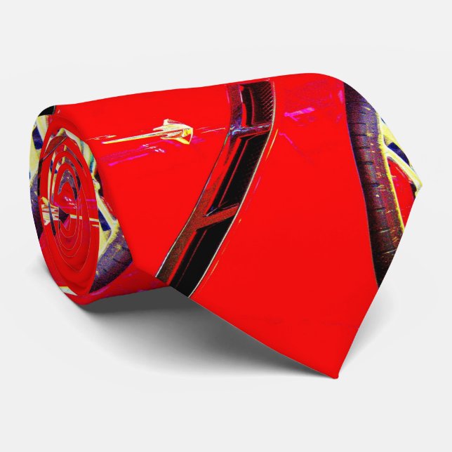 Air Wheel Intake of a Red 2014 Corvette Stingray Tie (Rolled)