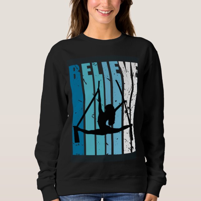 Air Yoga Aerialist Retro Believe Turquoise Air Yog Sweatshirt (Front)