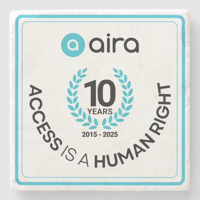 Aira 10th Birthday/Anniversary Marble Coaster (Front)