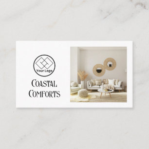 Airbnb House Rental Modern Logo Custom QR Code Business Card