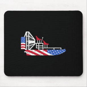 Airboat 4th Of July Usa Flag Swamp Boat Fanboat Pa Mouse Pad