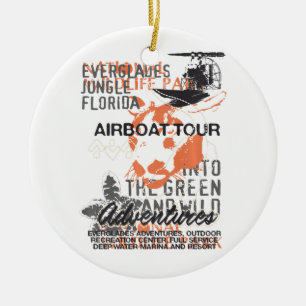 Airboat Alligator Tours Florida Everglades Nationa Ceramic Ornament