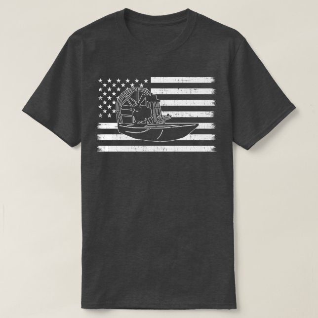 Airboat American Flag T-Shirt (Design Front)