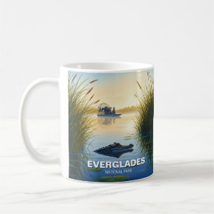 Airboat and Alligator Everglades National Park Coffee Mug