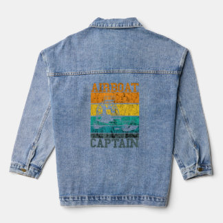 Airboat Captain Airboating Retro Vintage Propeller Denim Jacket