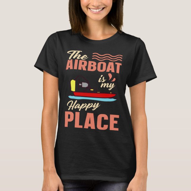 Airboat Fanboat Rc Hydroplane Racing Swamp Boat Ri T-Shirt (Front)