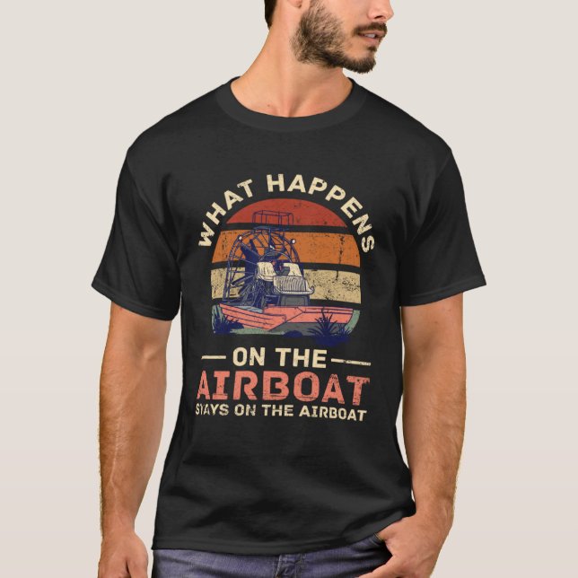 Airboat Fanboat Rc Hydroplane Racing Swamp Boat Ri T-Shirt (Front)