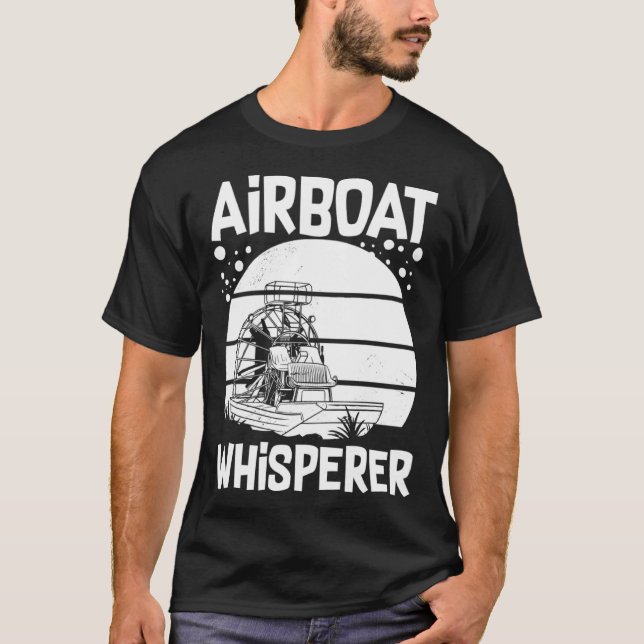 Airboat Fanboat Rc Hydroplane Racing Swamp Boat Ri T-Shirt (Front)