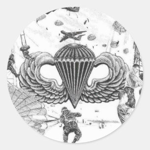 Airborne All The Way! Classic Round Sticker