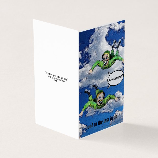 Airborne, army jump paratrooper, army cartoon (Outside)