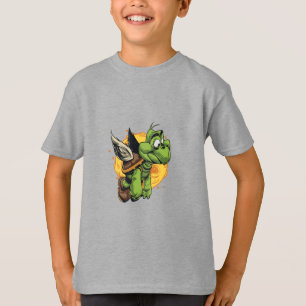 Airborne Cartoon Turtle T-Shirt