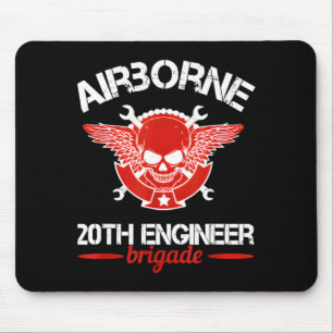 Airborne engineer veteran skull military tribute mouse pad