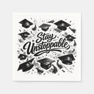 Airborne Graduation Caps With Motivational Text Napkin