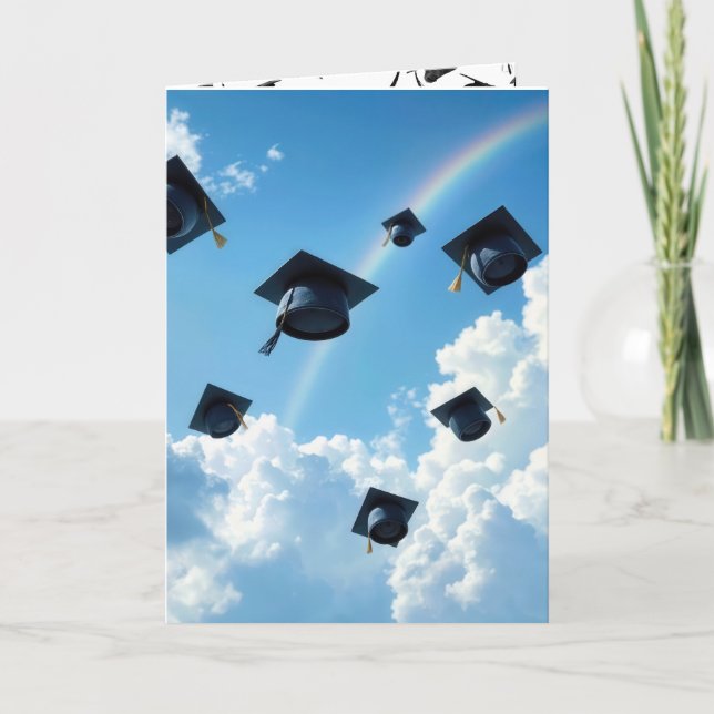 Airborne Graduation Hats and Rainbow Card (Front)