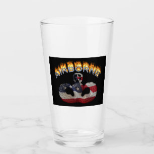 Airborne Paratrooper Flaming Jump Wings Glass