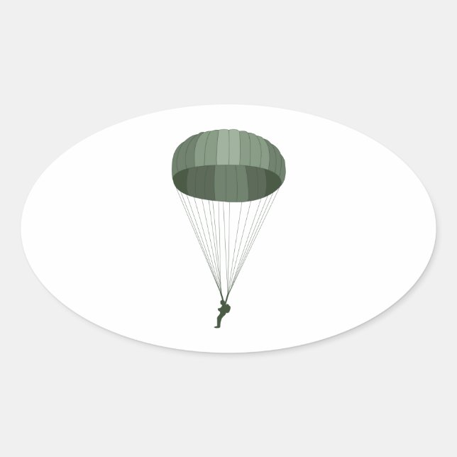 Airborne Paratrooper Oval Sticker (Front)