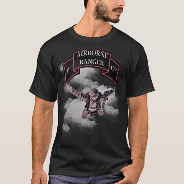 AIRBORNE RANGER  Military Veteran T-Shirt (Front)