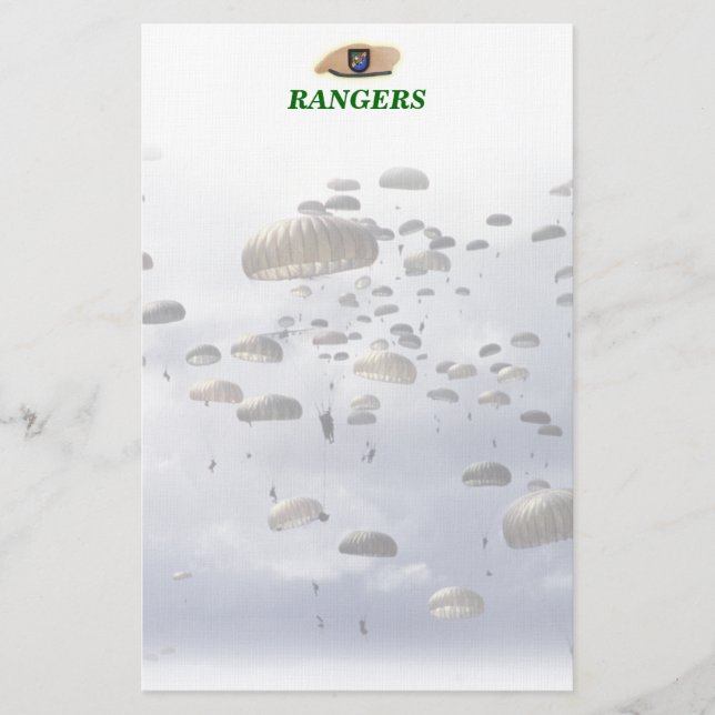 Airborne Rangers army veterans vets Stationery (Front)