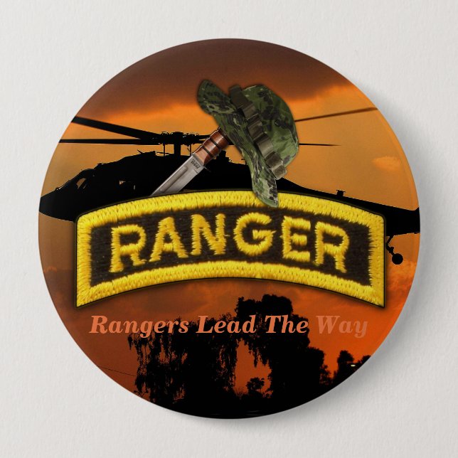 Airborne Rangers Veterans Vets LRRP 10 Cm Round Badge (Front)