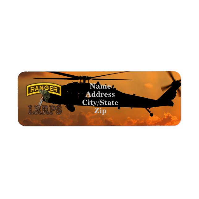 Airborne Rangers Veterans Vets LRRP Return Address Label (Front)