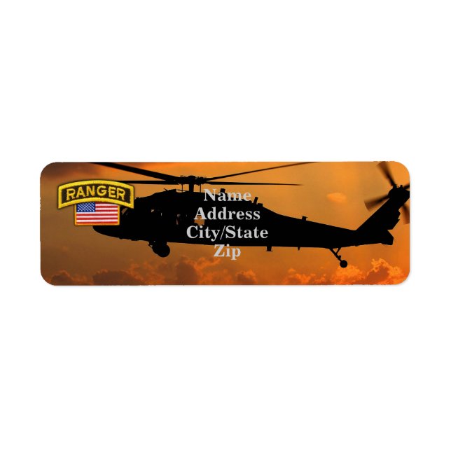 Airborne Rangers Veterans Vets LRRP Return Address Label (Front)