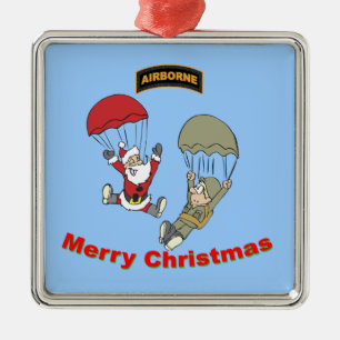 Airborne Santa II Metal Tree Decoration