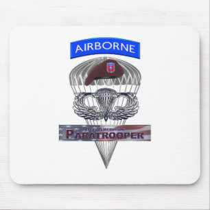 Airborne Tab Steel Paratrooper Jump Wings Mouse Pad