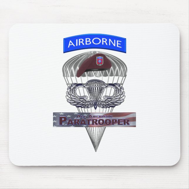 Airborne Tab Steel Paratrooper Jump Wings Mouse Pad (Front)