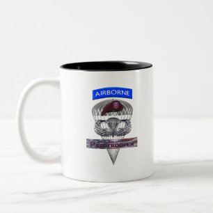 Airborne Tab Steel Paratrooper Jump Wings Two-Tone Coffee Mug