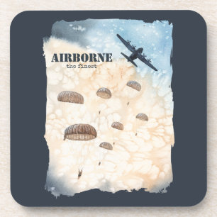 Airborne The Finest Paratroopers Jump Customisable Coaster