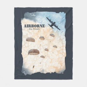 Airborne The Finest Paratroopers Jump Customisable Fleece Blanket