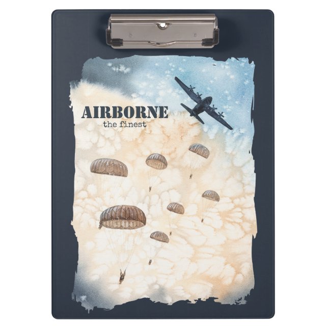 Airborne The Finest Paratroopers Jump Personalised Clipboard (Front)