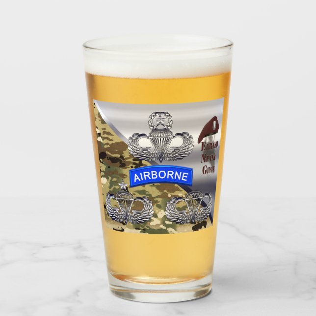 Airborne Wings – Earned Never Given Glass (Front Filled)