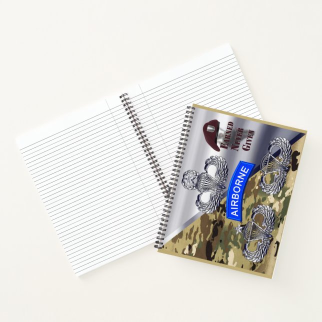 Airborne Wings – Earned Never Given Notebook (Inside)
