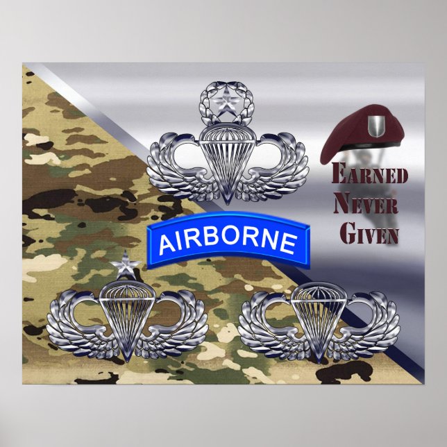 Airborne Wings – Earned Never Given Poster (Front)