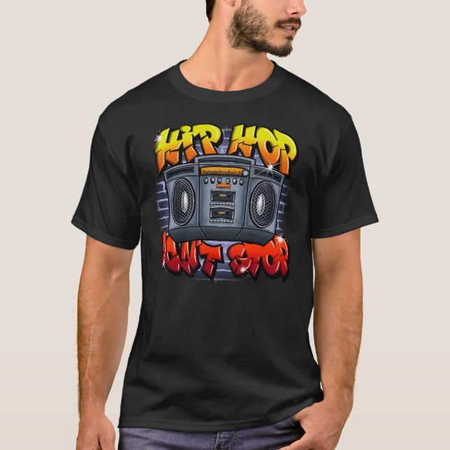 Airbrush 80’s hip hop design T-Shirt (Front)