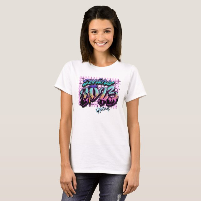 Airbrush personalised  class 2023 retro T-Shirt (Front Full)
