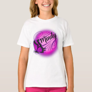 Airbrush personalised name butterfly T-Shirt