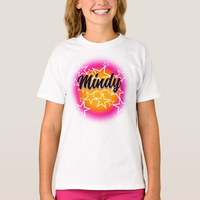 Airbrush personalised name stars T-Shirt (Front)