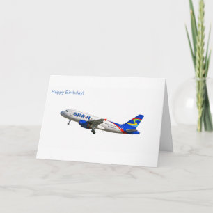 Airbus A319 image for Birthday greeting card