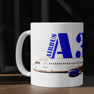 Airbus a320 Aeroplane Watercolor drawing Coffee Mug